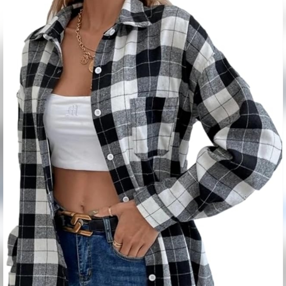 Black & White Buffalo Plaid (NIB) - Picture 15 of 16